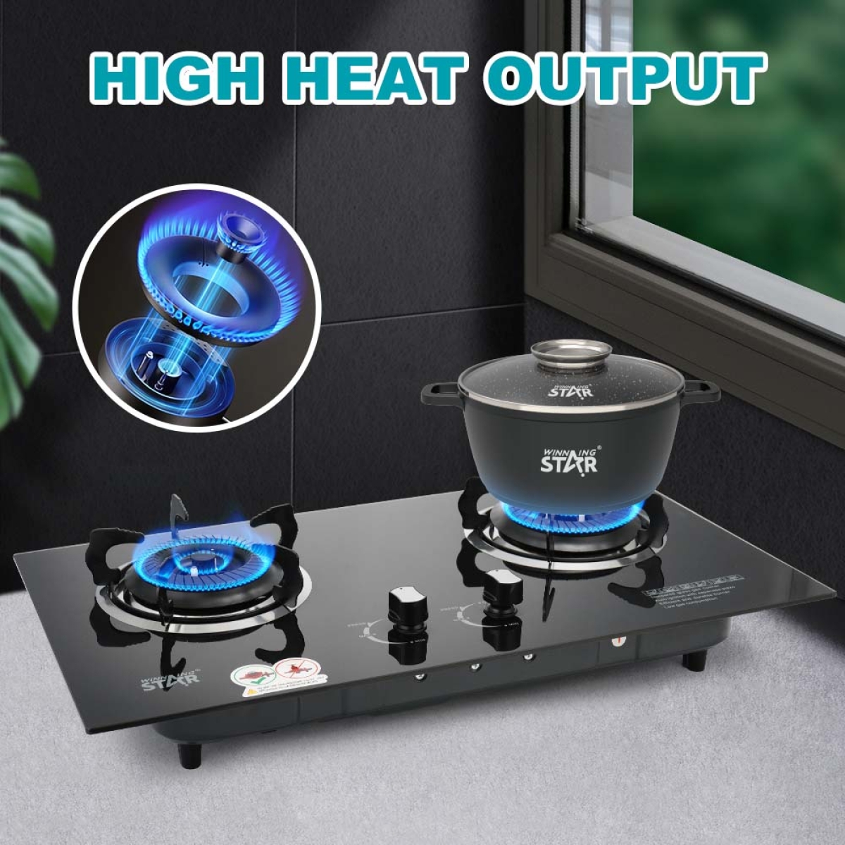 WinningStar Επιτραπέζια Διπλή Εστία Αερίου 3.5KW με Αυτόματη Ανάφλεξη ST-5662 WinningStar Επιτραπέζια Διπλή Εστία Αερίου 3.5KW με Αυτόματη Ανάφλεξη ST-5662