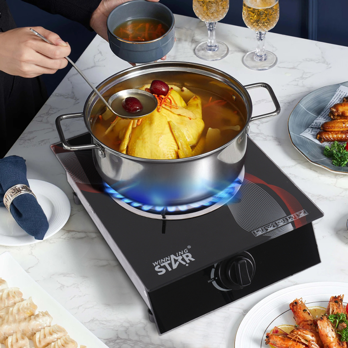 WinningStar Μονή Επιτραπέζια Εστία Αερίου με Αυτόματη Ανάφλεξη και Προστασία Υπερθέρμανσης WinningStar Μονή Επιτραπέζια Εστία Αερίου με Αυτόματη Ανάφλεξη και Προστασία Υπερθέρμανσης