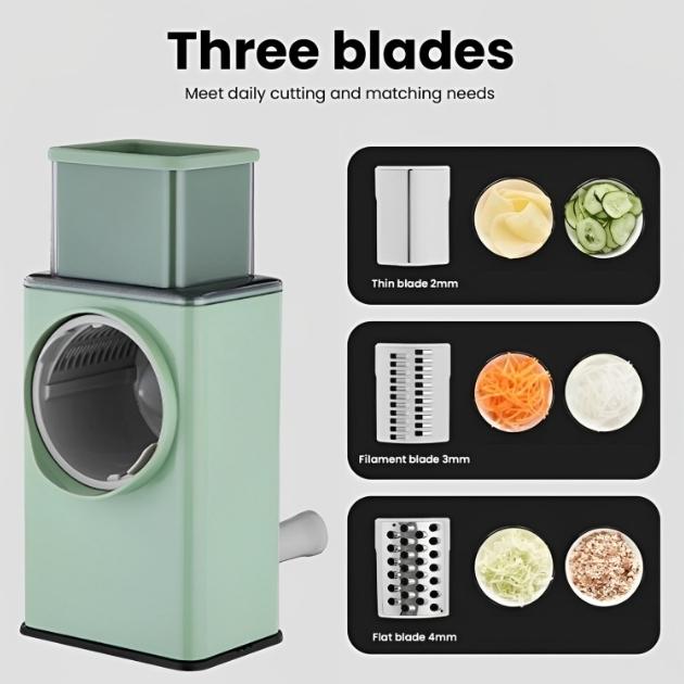 Χειροκίνητος Ανοξείδωτος Πολυκόφτης με Μανιβέλα - 3 Λεπίδες Κοψίματος – Multi Function Vegetable Cutter Χειροκίνητος Ανοξείδωτος Πολυκόφτης με Μανιβέλα - 3 Λεπίδες Κοψίματος – Multi Function Vegetable Cutter