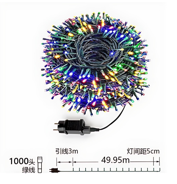 Χριστουγεννιάτικα Λαμπάκια 1000 LED 50m Πολύχρωμα - Φωτισμός για Εσωτερικό και Εξωτερικό Στολισμό Χριστουγεννιάτικα Λαμπάκια 1000 LED 50m Πολύχρωμα - Φωτισμός για Εσωτερικό και Εξωτερικό Στολισμό