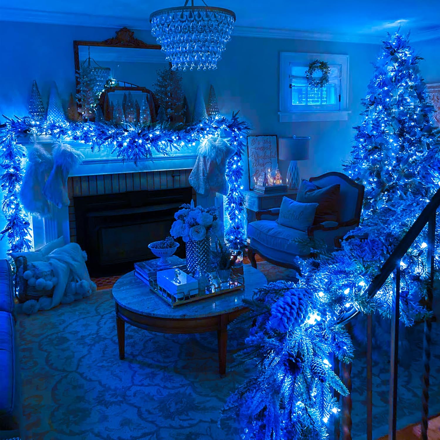 Χριστουγεννιάτικα Λαμπάκια 1000 LED - 50m Λευκού Μπλε Φωτισμού για Σπίτι και Κήπο Χριστουγεννιάτικα Λαμπάκια 1000 LED - 50m Λευκού Μπλε Φωτισμού για Σπίτι και Κήπο