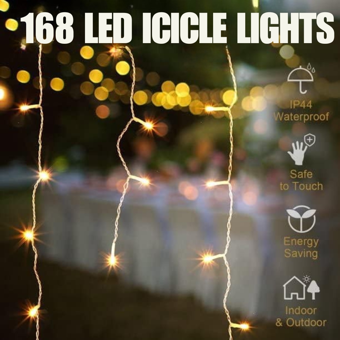 Χριστουγεννιάτικα Λαμπάκια Βροχή 168 LED 5m Θερμού Φωτισμού Χριστουγεννιάτικα Λαμπάκια Βροχή 168 LED 5m Θερμού Φωτισμού