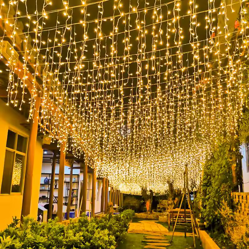 Χριστουγεννιάτικα Λαμπάκια Βροχή 200LED Θερμού Φωτισμού 3m Χριστουγεννιάτικα Λαμπάκια Βροχή 200LED Θερμού Φωτισμού 3m
