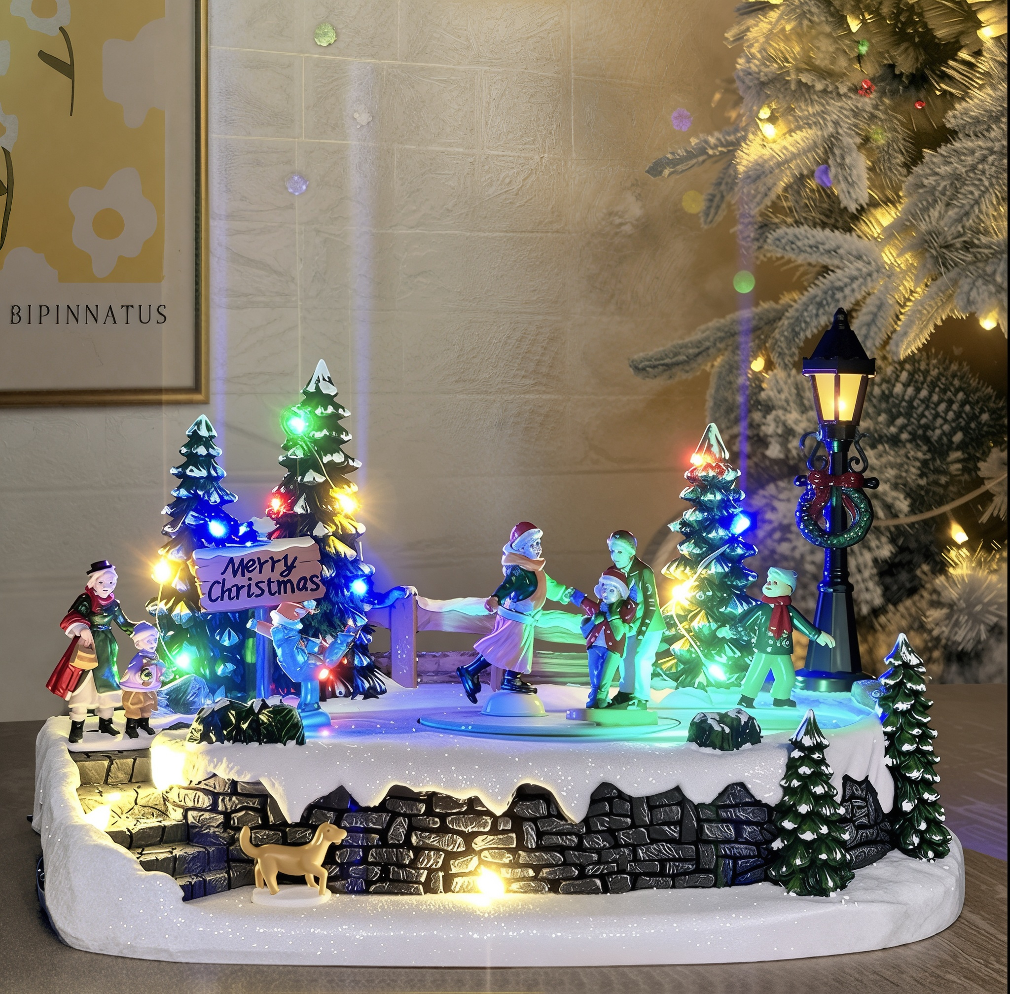 Χριστουγεννιάτικη Διακοσμητική Σκηνή Παγοδρόμιο με LED 32 x 20 x 19cm Χριστουγεννιάτικη Διακοσμητική Σκηνή Παγοδρόμιο με LED 32 x 20 x 19cm