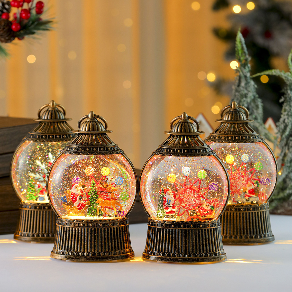Χριστουγεννιάτικη Διακοσμητική Χιονόμπαλα - Φαναράκι με Ανεμόμυλο & Άγιο Βασίλη 21.5 x 14 x 8 cm Χριστουγεννιάτικη Διακοσμητική Χιονόμπαλα - Φαναράκι με Ανεμόμυλο & Άγιο Βασίλη 21.5 x 14 x 8 cm