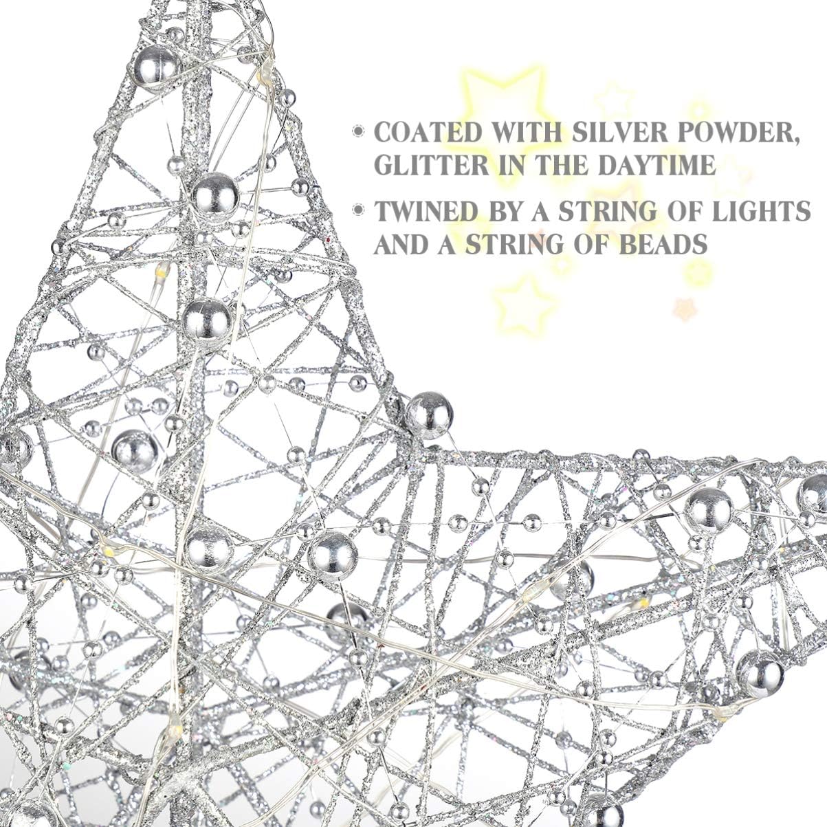 Χριστουγεννιάτικο Αστέρι Δέντρου με LED Λευκό Θερμό Φωτισμό 30x25cm Χριστουγεννιάτικο Αστέρι Δέντρου με LED Λευκό Θερμό Φωτισμό 30x25cm