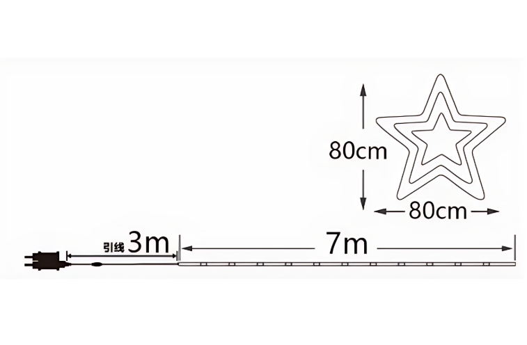 Χριστουγεννιάτικο Διακοσμητικό Αστέρι για Εξωτερικούς Χώρους με 8 Επιλογές Φωτισμού 80 x 80cm & Καλώδιο 7+3m Χριστουγεννιάτικο Διακοσμητικό Αστέρι για Εξωτερικούς Χώρους με 8 Επιλογές Φωτισμού 80 x 80cm & Καλώδιο 7+3m