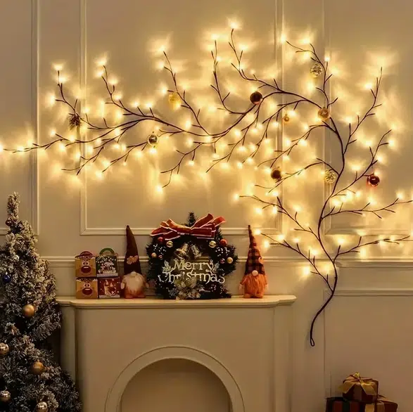 Χριστουγεννιάτικο Διακοσμητικό Εύκαμπτο Κλαδί 1.8m με 96 LED - Θερμό Λευκό Χριστουγεννιάτικο Διακοσμητικό Εύκαμπτο Κλαδί 1.8m με 96 LED - Θερμό Λευκό
