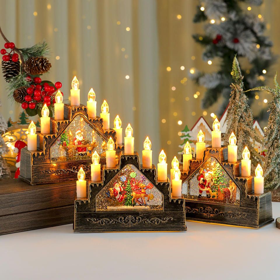 Χριστουγεννιάτικο Διακοσμητικό Κηροπήγιο Άι-Βασίλης με Εφέ Νερού, Glitter και Μουσική 26x11.5x25.5 cm Χριστουγεννιάτικο Διακοσμητικό Κηροπήγιο Άι-Βασίλης με Εφέ Νερού, Glitter και Μουσική 26x11.5x25.5 cm