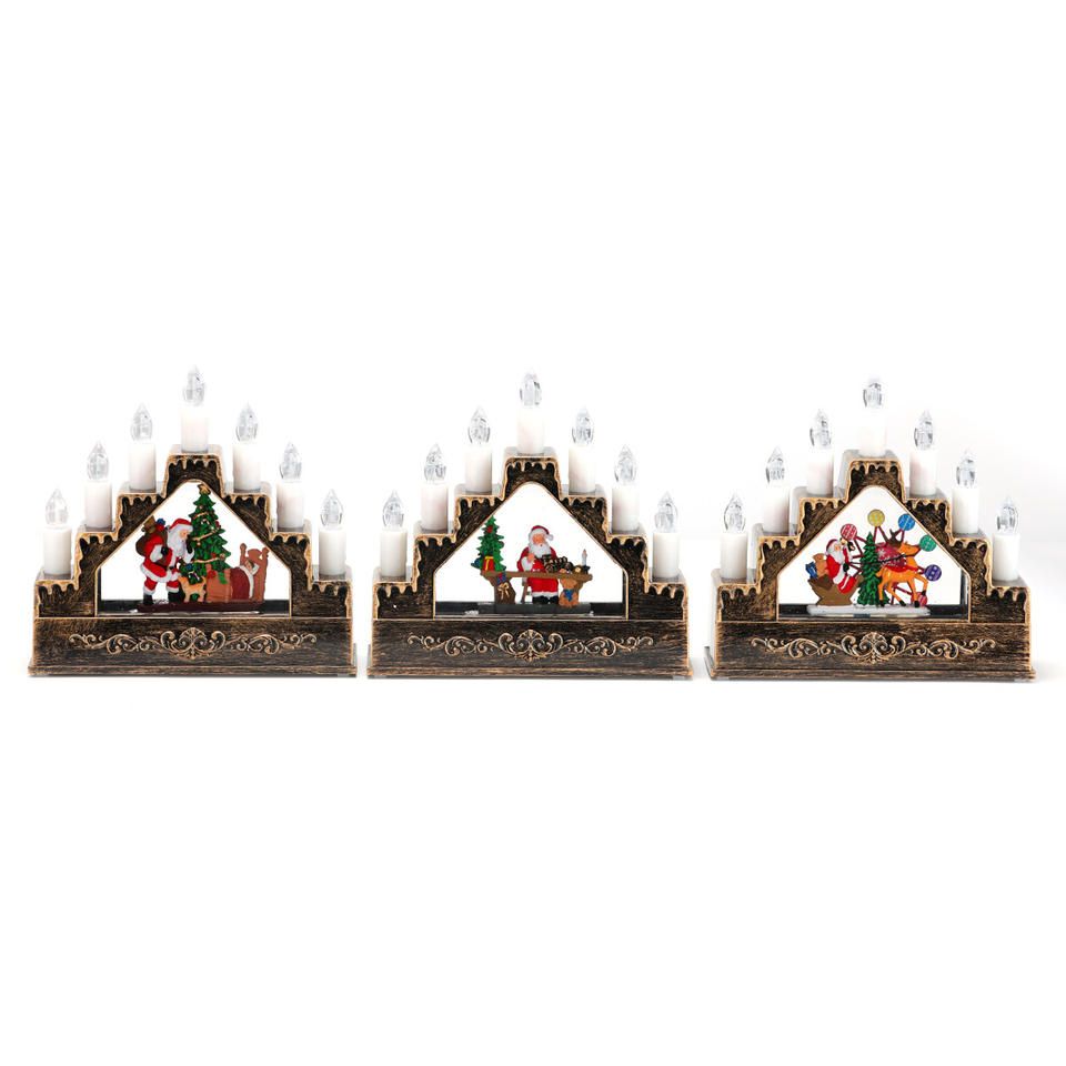 Χριστουγεννιάτικο Διακοσμητικό Κηροπήγιο Άι-Βασίλης με Εφέ Νερού, Glitter και Μουσική 26x11.5x25.5 cm Χριστουγεννιάτικο Διακοσμητικό Κηροπήγιο Άι-Βασίλης με Εφέ Νερού, Glitter και Μουσική 26x11.5x25.5 cm