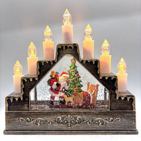 Χριστουγεννιάτικο Διακοσμητικό Κηροπήγιο Άι-Βασίλης με Εφέ Νερού, Glitter και Μουσική 26x11.5x25.5 cm Χριστουγεννιάτικο Διακοσμητικό Κηροπήγιο Άι-Βασίλης με Εφέ Νερού, Glitter και Μουσική 26x11.5x25.5 cm