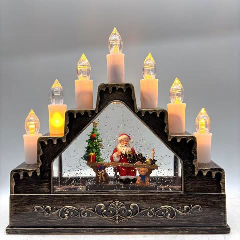 Χριστουγεννιάτικο Διακοσμητικό Κηροπήγιο Άι-Βασίλης με Εφέ Νερού, Glitter και Μουσική 26x11.5x25.5 cm Χριστουγεννιάτικο Διακοσμητικό Κηροπήγιο Άι-Βασίλης με Εφέ Νερού, Glitter και Μουσική 26x11.5x25.5 cm