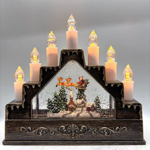 Χριστουγεννιάτικο Διακοσμητικό Κηροπήγιο Άι-Βασίλης με Εφέ Νερού, Glitter και Μουσική 26x11.5x25.5 cm Χριστουγεννιάτικο Διακοσμητικό Κηροπήγιο Άι-Βασίλης με Εφέ Νερού, Glitter και Μουσική 26x11.5x25.5 cm