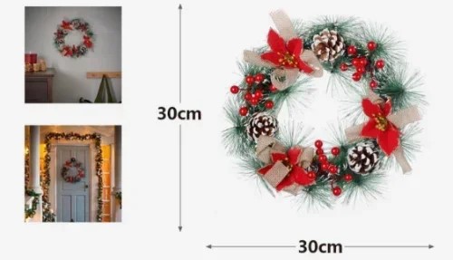 Χριστουγεννιάτικο Στεφάνι Στολισμένο 30cm Kmt 7991787 Χριστουγεννιάτικο Στεφάνι Στολισμένο 30cm Kmt 7991787