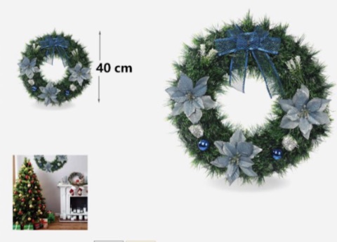 Χριστουγεννιάτικο Στεφάνι 40cm με Μπλε Λουλούδια – Πολυτελής Διακόσμηση Εσωτερικού Χώρου Χριστουγεννιάτικο Στεφάνι 40cm με Μπλε Λουλούδια – Πολυτελής Διακόσμηση Εσωτερικού Χώρου